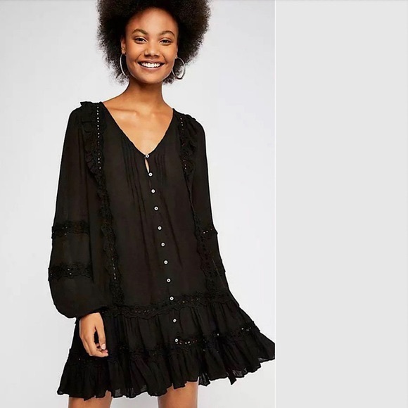 Free People Snow Angel Trapeze Dress 